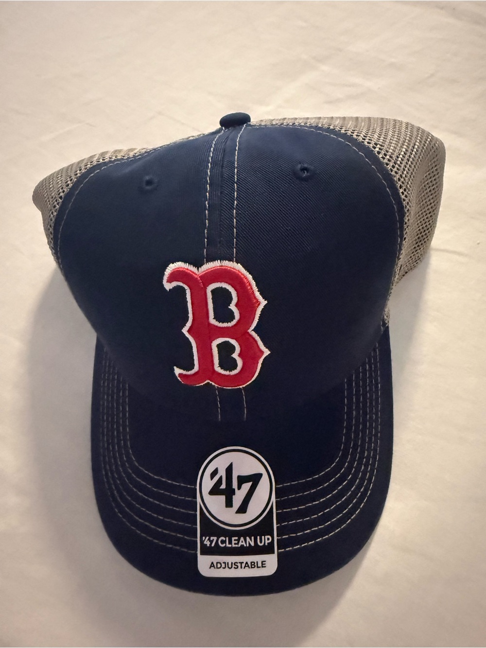 47 Kids Navy Cap with Red 'B' Patch and Tan Mesh